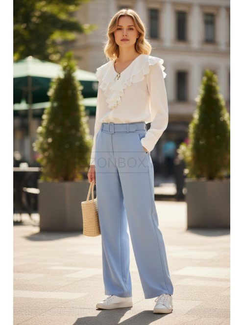 3121 Viviana – Babakék elegáns egyenes szárú nadrág