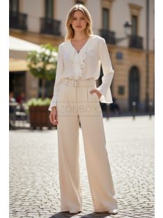 3121 Viviana – Bézs elegáns egyenes szárú nadrág