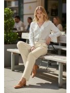 3121 Viviana – Bézs elegáns egyenes szárú nadrág