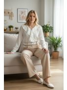 3121 Viviana – Bézs elegáns egyenes szárú nadrág