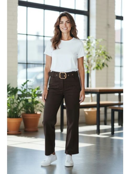 3121 Viviana – Barna elegáns egyenes szárú nadrág