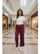 3121 Viviana – Bordó elegáns egyenes szárú nadrág