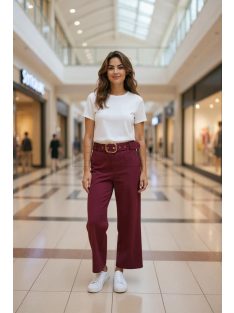 3121 Viviana – Bordó elegáns egyenes szárú nadrág