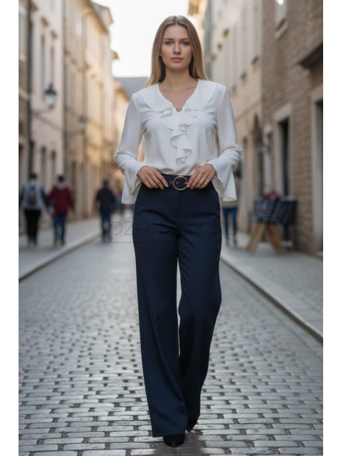 3121 Viviana – Sötétkék elegáns egyenes szárú nadrág