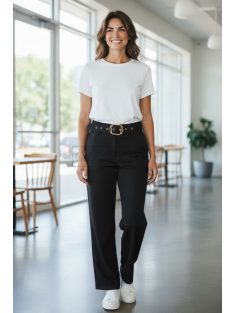 3121 Viviana – Fekete elegáns egyenes szárú nadrág