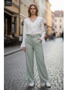 3121 Viviana – Pasztell zöld elegáns egyenes szárú nadrág
