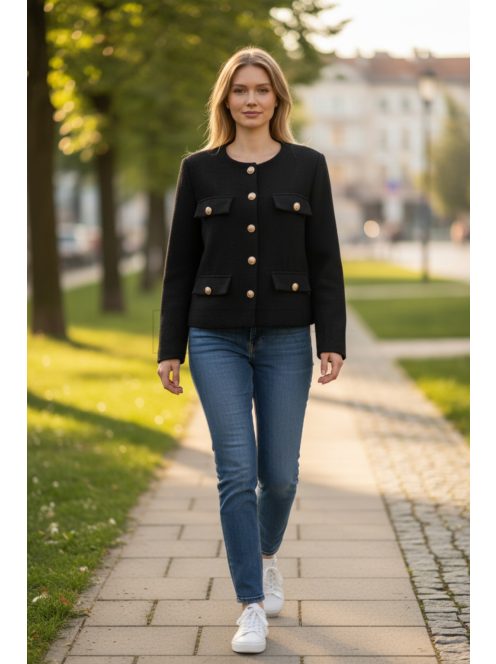 35316 Marcelline tweed blézer (fekete)