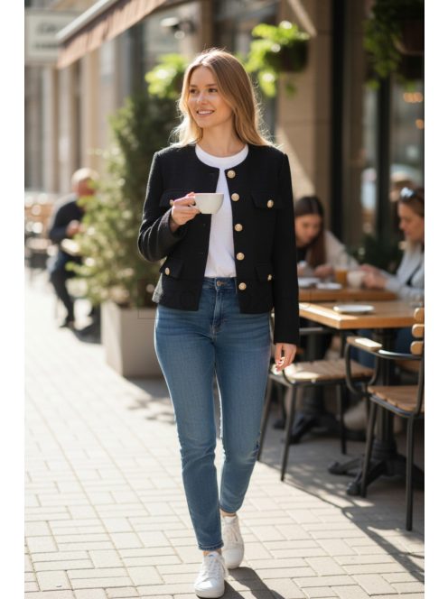 35316 Marcelline tweed blézer (fekete)