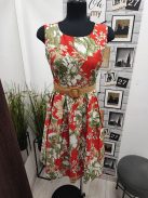 3907 FIORELLA virágos ruha (pipacsvörös)