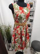 3907 FIORELLA virágos ruha (pipacsvörös)