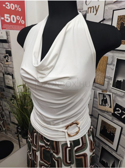 41860 Alessia – elegáns cseppnyakú női felső (fehér)