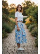 4304 SOPHIE pliszírozott mintás maxi szoknya (pasztell kék karikás)