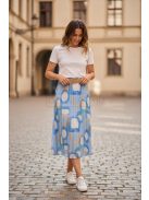 4304 SOPHIE pliszírozott mintás maxi szoknya (pasztell kék karikás)