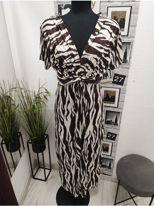 4634 Isabella – elegáns maxi ruha (kakaó zebra) 2.