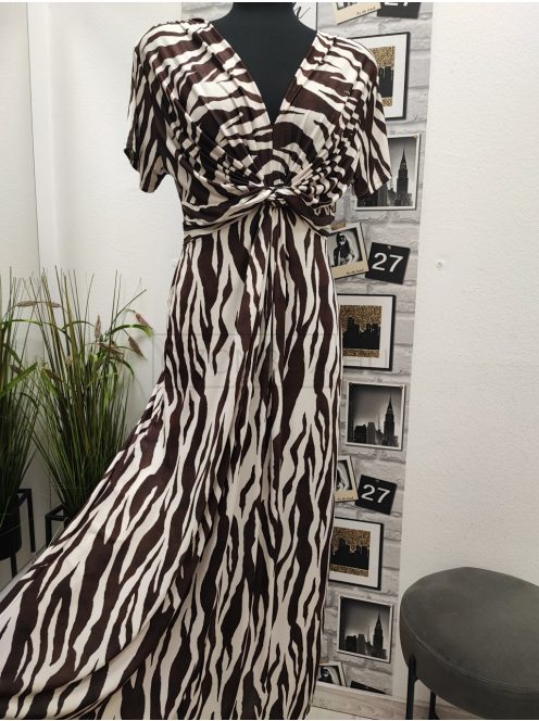 4634 Isabella – elegáns maxi ruha (kakaó zebra) 2.