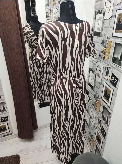 4634 Isabella – elegáns maxi ruha (kakaó zebra) 2.