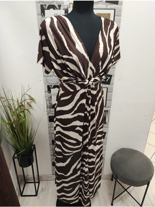 4634 Isabella – elegáns maxi ruha (kakaó zebra)