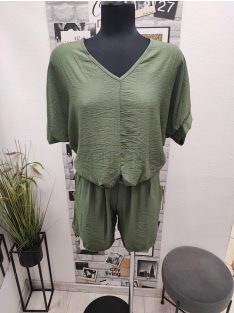   4661/63423 MONTANA CHIC – Női shortos szett rattan övvel (kekizöld)