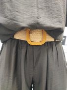 4661/63423 MONTANA CHIC – Női shortos szett rattan övvel (természetes barna)