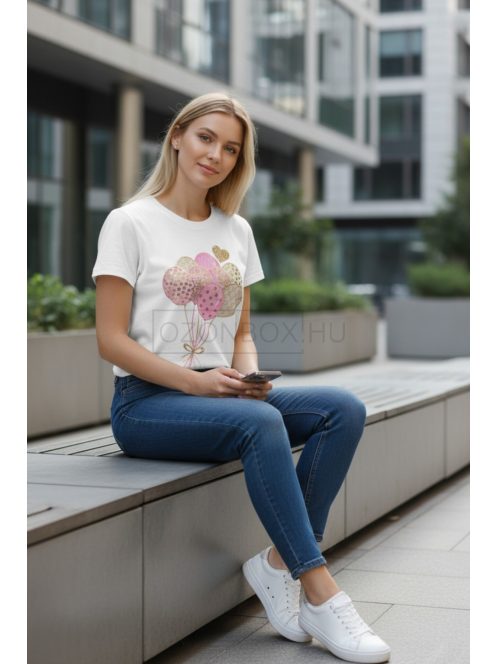 5256 Seraphina Urban nyomott póló (pink léggömb)