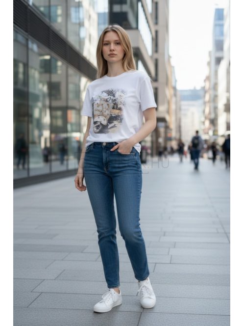 5256 Seraphina Urban nyomott póló (bézs robogó)