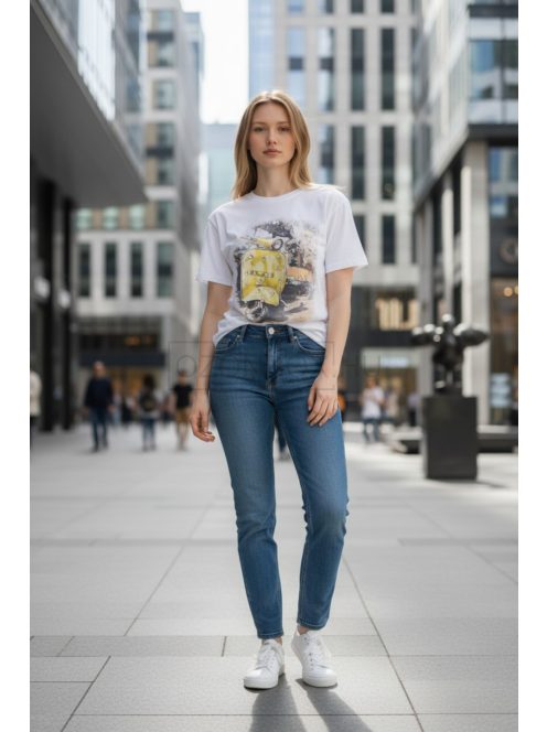 5256 Seraphina Urban nyomott póló (sárga robogó)