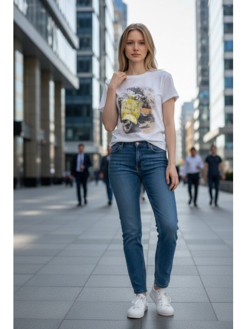5256 Seraphina Urban nyomott póló (sárga robogó)