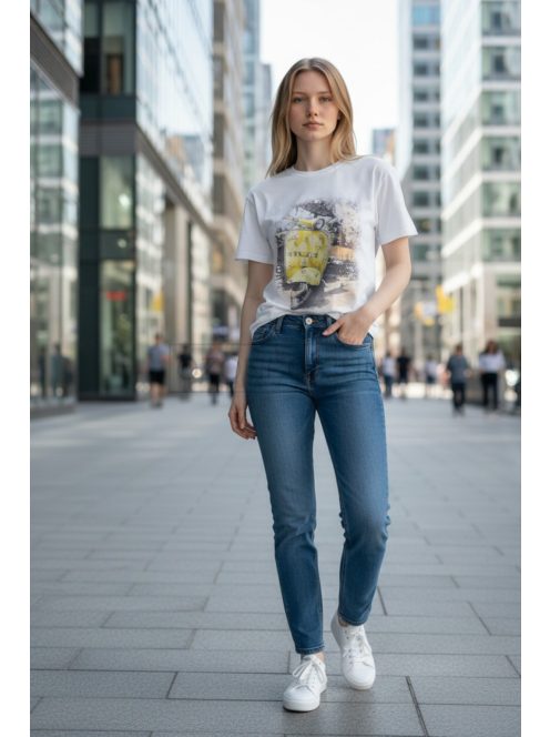 5256 Seraphina Urban nyomott póló (sárga robogó)