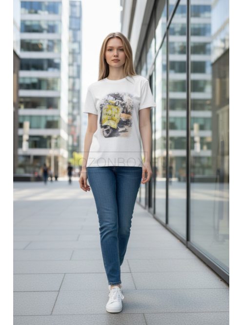 5256 Seraphina Urban nyomott póló (sárga robogó)