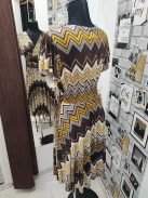 5471 Azura mintás ruha (Krém-barna-mustár)