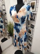 5471 Azura mintás ruha (fehér-sötétkék-világoskék-bézs)