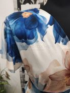 5471 Azura mintás ruha (fehér-sötétkék-világoskék-bézs)