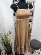 55229 MARINA pántos maxi ruha (meleg világos barna)