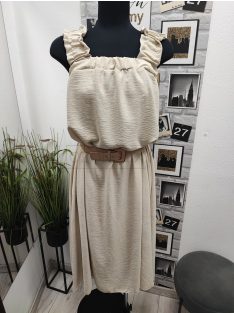 57518 SIENNA Belted Dress – női ruha (lágy bézs)