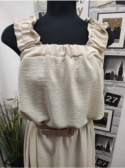 57518 SIENNA Belted Dress – női ruha (lágy bézs)