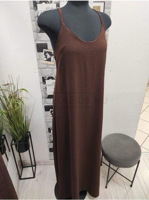 58098 Chiara spagettipántos ruha (csokoládébarna)