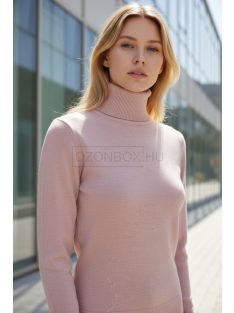   5851-11 ELARA – fémszálas finomkötött garbó (rózsaszín)