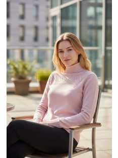   5851-11 ELARA – fémszálas finomkötött garbó (rózsaszín)