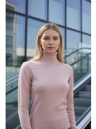 5851-11 ELARA – fémszálas finomkötött garbó (rózsaszín)