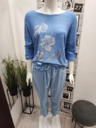 6120 LORENZA gumis derekú zsebes nadrág (babakék)