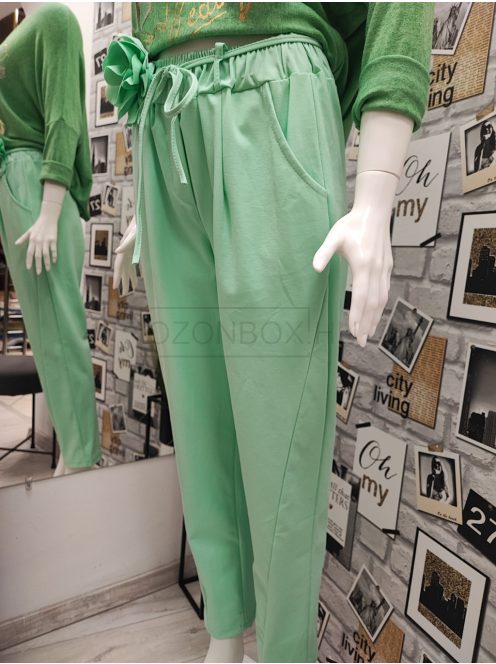 6120 LORENZA gumis derekú zsebes nadrág (zöld)