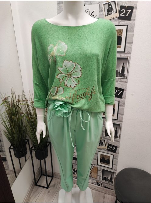 6120 LORENZA gumis derekú zsebes nadrág (zöld)