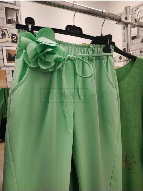 6120 LORENZA gumis derekú zsebes nadrág (zöld)