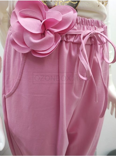 6120 LORENZA gumis derekú zsebes nadrág (világos rózsaszín)