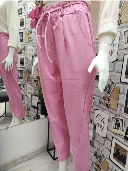 6120 LORENZA gumis derekú zsebes nadrág (világos rózsaszín)