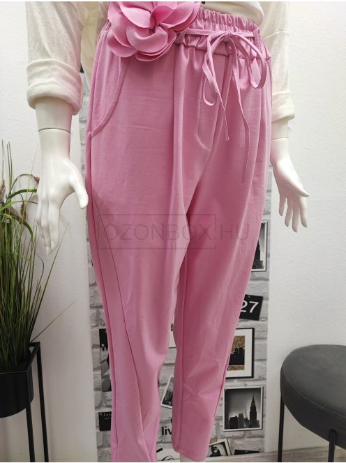 6120 LORENZA gumis derekú zsebes nadrág (világos rózsaszín)