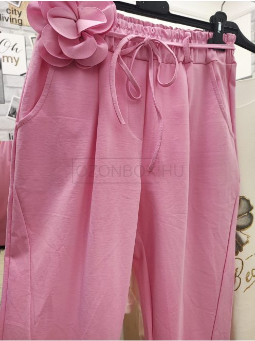 6120 LORENZA gumis derekú zsebes nadrág (világos rózsaszín)