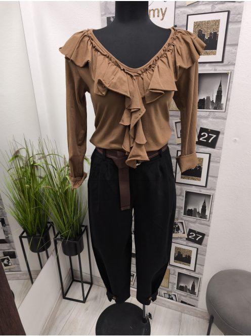 6224 Lucinda – fekete lezser bő szárú nadrág