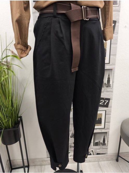 6224 Lucinda – fekete lezser bő szárú nadrág