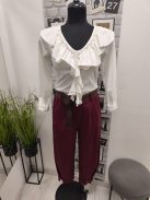 6224 Lucinda – Bordó lezser bő szárú nadrág